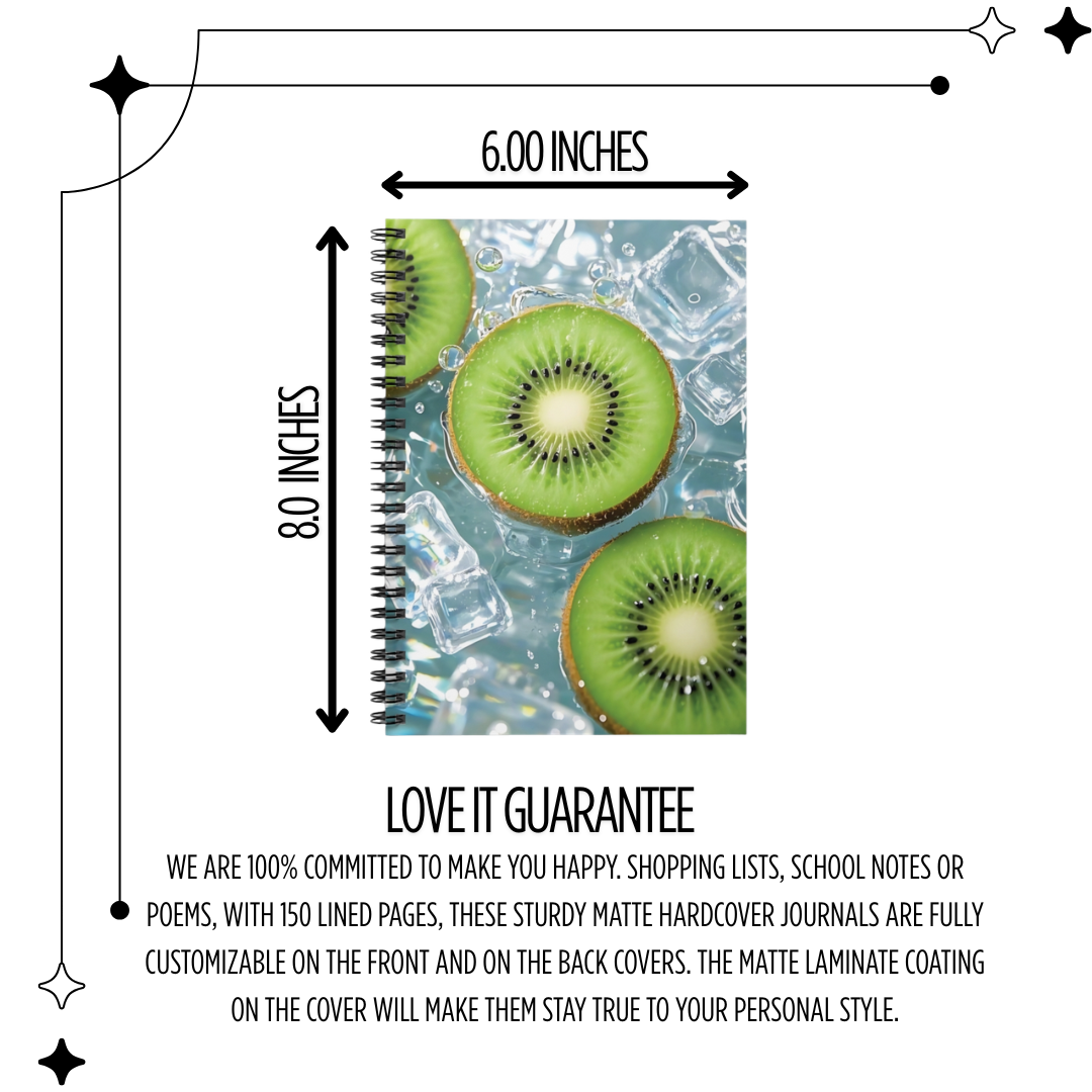 Kiwi Splash Spiral Notebook ā Fruit Photo Ruled Journal