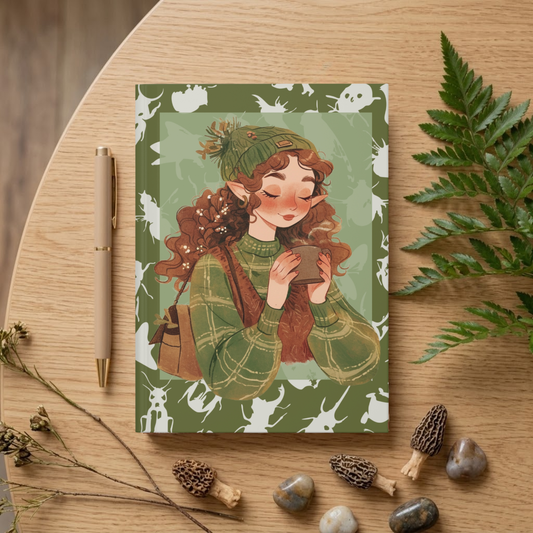 Cozy Woodland Girl Journal | Forestcore Cottagecore Notebook