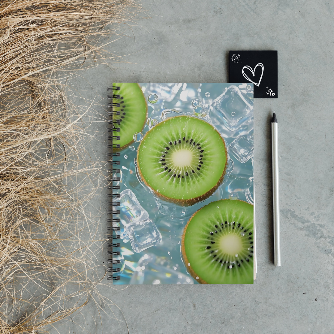 Kiwi Splash Spiral Notebook — Fruit Photo Ruled Journal