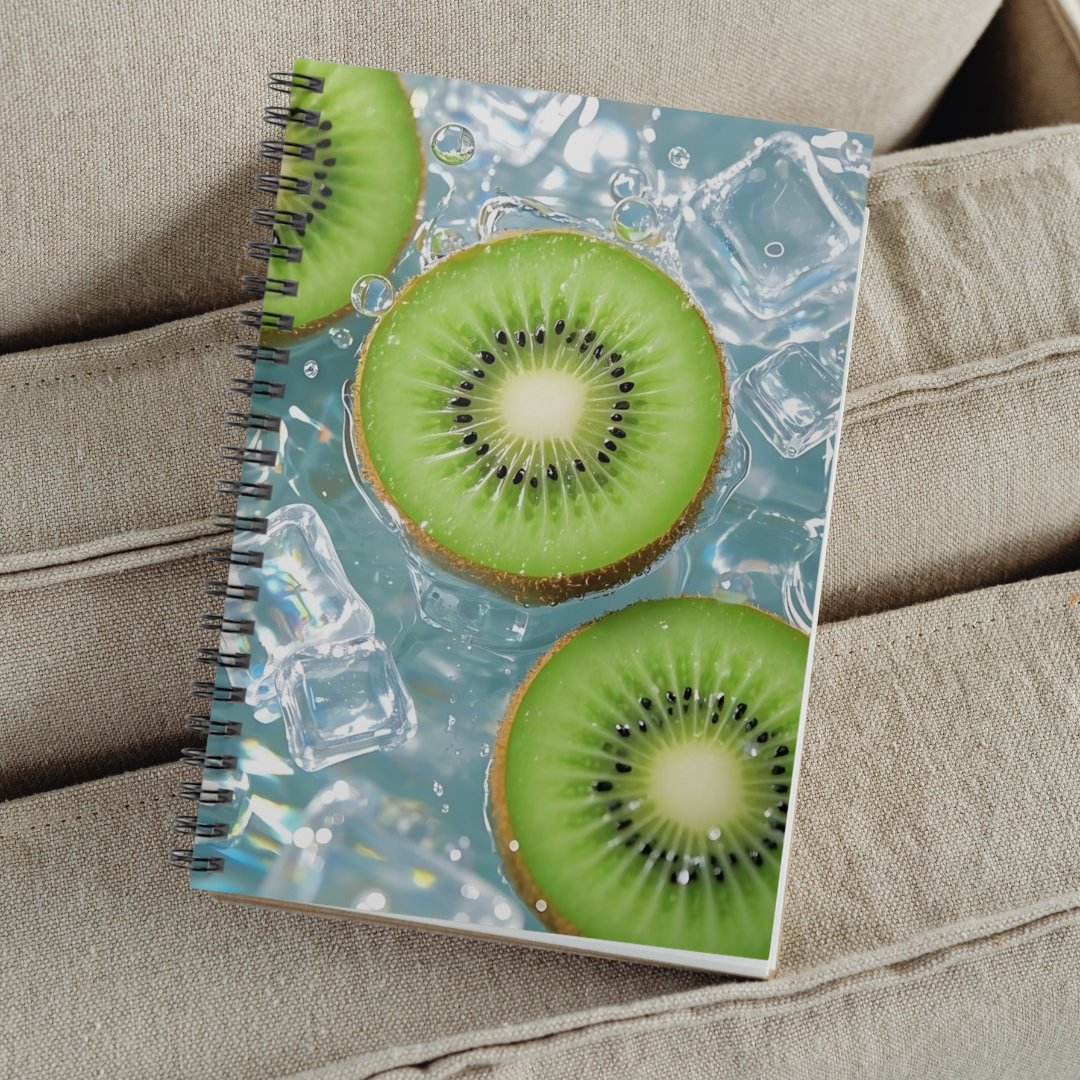 Kiwi Splash Spiral Notebook — Fruit Photo Ruled Journal