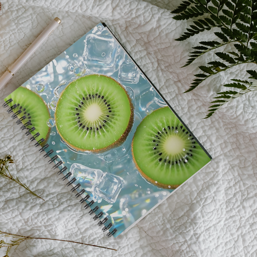 Kiwi Splash Spiral Notebook — Fruit Photo Ruled Journal