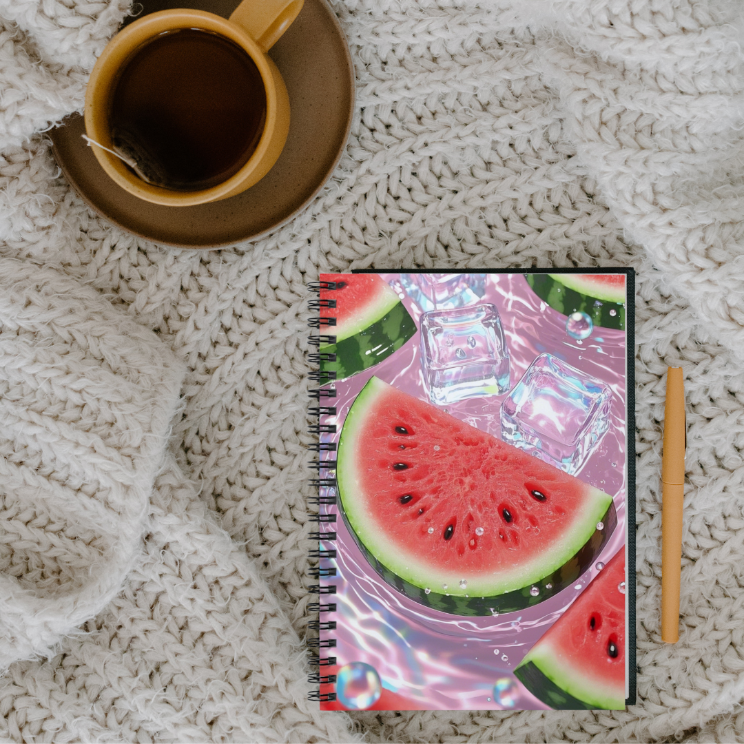 Fresh Watermelon Splash Notebook | Juicy Fruit Aesthetic Ruled Journal